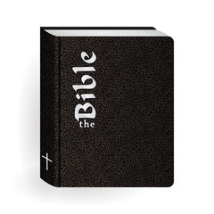 Holy Bible. Vector Vintage Leather Brown Book