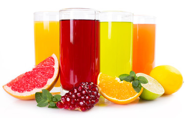 Collection of fresh fruit juice
