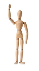 wooden dummy isolated on white background