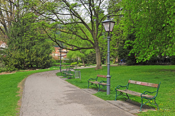 Summer view of the public garden