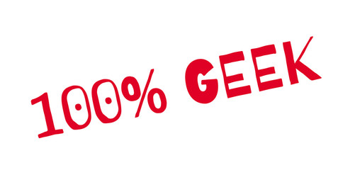 100 Geek rubber stamp. Grunge design with dust scratches. Effects can be easily removed for a clean, crisp look. Color is easily changed.