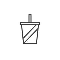 Soft drink line icon, outline vector sign, linear style pictogram isolated on white. Symbol, logo illustration. Editable stroke