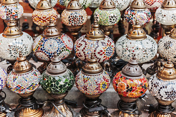 Traditional Arabic lamps on the market Dubai