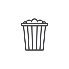 Popcorn box line icon, outline vector sign, linear style pictogram isolated on white. Symbol, logo illustration. Editable stroke