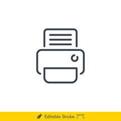 Fax Printer Icon / Vector - In Line / Stroke Design with Editable Stroke