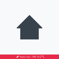 Fototapeta na wymiar Simple Home Button Icon / Vector