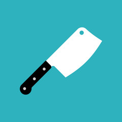 Butcher knife. Big knife for meat. Vector illustration