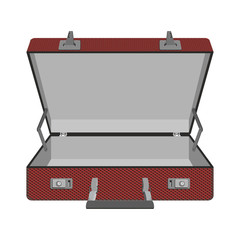 Empty empty suitcase. Travel case. Vector illustration