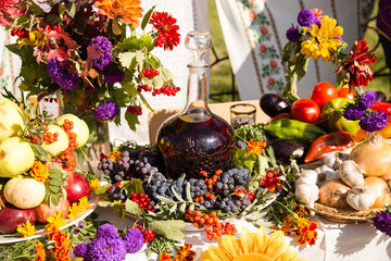 the harvest of different vegetables in the fall