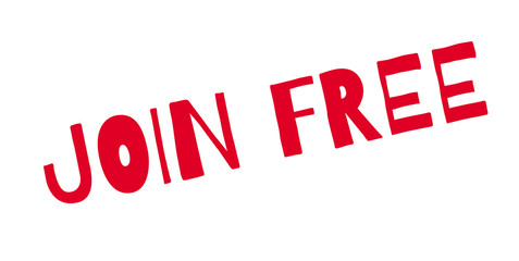 Join Free rubber stamp. Grunge design with dust scratches. Effects can be easily removed for a clean, crisp look. Color is easily changed.