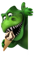 Fun dinosaur - 3D Illustration © Julien Tromeur