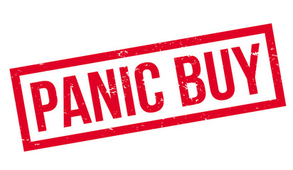 Panic Buy rubber stamp. Grunge design with dust scratches. Effects can be easily removed for a clean, crisp look. Color is easily changed.
