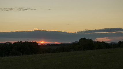 bright sunset in nature