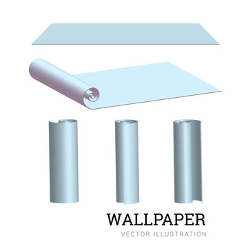 Realistic vector illustration of a paper roll for walls