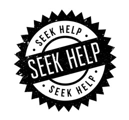 Obraz premium Seek Help rubber stamp. Grunge design with dust scratches. Effects can be easily removed for a clean, crisp look. Color is easily changed.