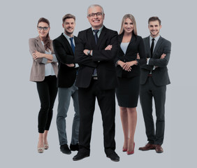 Obraz premium Group of smiling business people. Isolated over white background