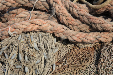 Ropes at the Harbor of Catania. Sicily
