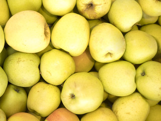 Background of yellow apples. fruit