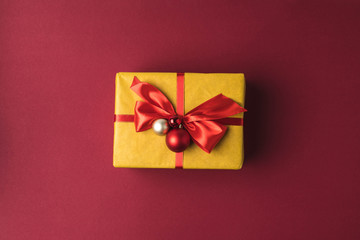 christmas gift with ribbon