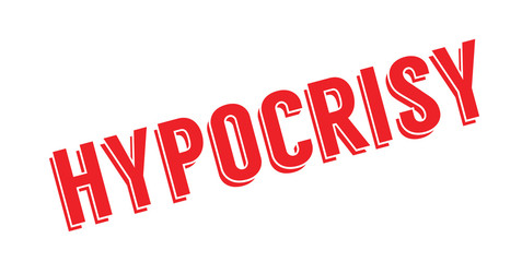 Hypocrisy rubber stamp. Grunge design with dust scratches. Effects can be easily removed for a clean, crisp look. Color is easily changed.