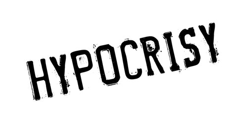 Hypocrisy rubber stamp. Grunge design with dust scratches. Effects can be easily removed for a clean, crisp look. Color is easily changed.