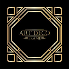 Art deco ornamental vintage frame. Template for design. Vector illustration eps10