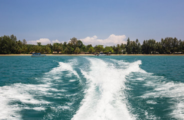 Wake of speed boat