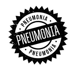 Obraz premium Pneumonia rubber stamp. Grunge design with dust scratches. Effects can be easily removed for a clean, crisp look. Color is easily changed.