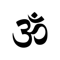 Om sign and symbol Indian Dharmic religion om sacred symbol. Vector illustration - obrazy, fototapety, plakaty