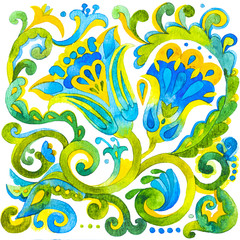 acquerello fiori ornamento © Artistic Memory