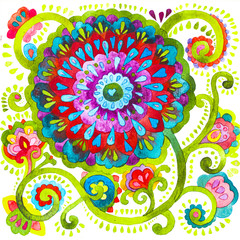 acquerello fiori ornamento © Artistic Memory