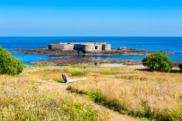 Fort Off The Coast of Alderney, Channel Islands, UK