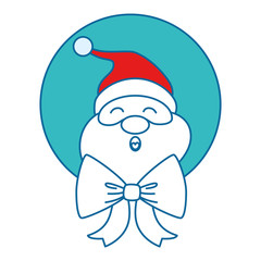 cute santa claus with bow character