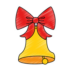 merry christmas bell with bow decorative