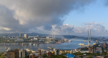 Vladivostok cityscape at early morning.