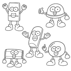 vector set of chocolate cartoon