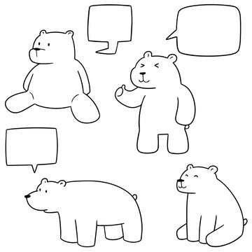 vector set of polar bear