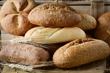 assortment of different bread rolls