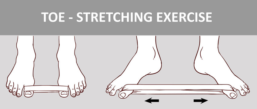 Woman's foot with elastic band performing stretching exercise