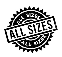 All Sizes rubber stamp. Grunge design with dust scratches. Effects can be easily removed for a clean, crisp look. Color is easily changed.