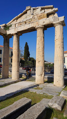 Fototapeta premium Photo of iconic ancient site of Roman Forum, Athens historic center, Attica, Greece