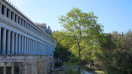 Fototapeta na wymiar Photo of ancient Agora of Athens historic center, Plaka, Attica, Greece