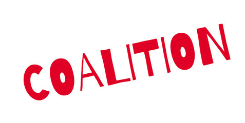 Coalition rubber stamp. Grunge design with dust scratches. Effects can be easily removed for a clean, crisp look. Color is easily changed.