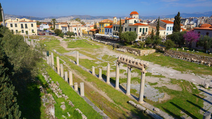 Fototapeta premium Photo of iconic ancient site of Roman Forum, Athens historic center, Attica, Greece