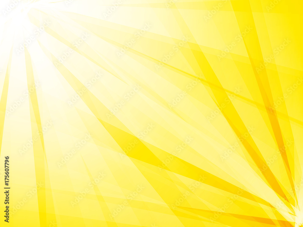 Sticker abstract rays yellow background