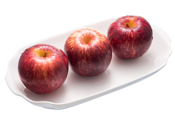 Fresh gala apple on white background.