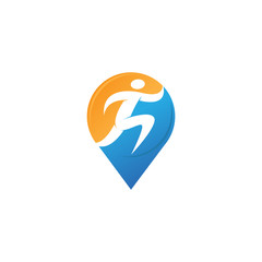 people abstract fitness run logo pin location