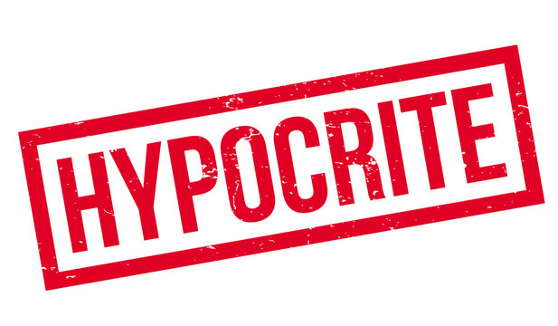 Hypocrite rubber stamp. Grunge design with dust scratches. Effects can be easily removed for a clean, crisp look. Color is easily changed.