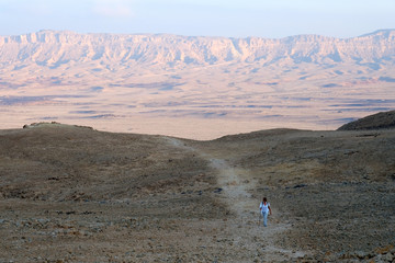 Hiking in Negev desert.