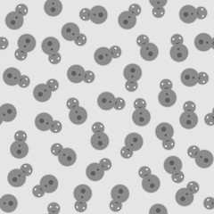 matryoshka. grey roly-poly toy. gray russian doll. seamless pattern abstract monochrome background. vector illustration.
